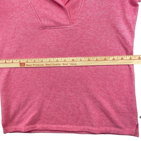 TALBOTS Petite Small Pink Heather Featherweight Fleece Wrap Neck‎ Pullover Top - Picture 7 of 13